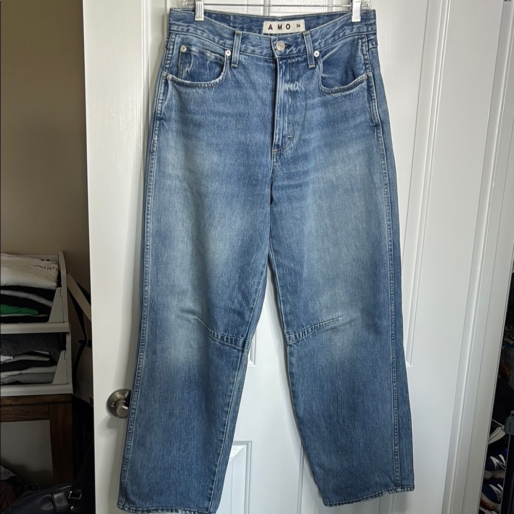 Euc Amo Women’s Sandra Baggy In Cherry Bomb Size 26
